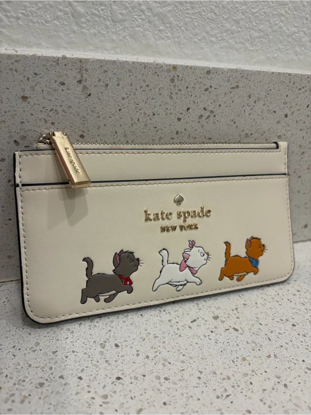 Kate Spade Disney Aristocats Marie Card Wallet Case Excellent